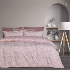 Παπλωματοθήκη 9615 Happy Flannel (Σετ 2τμχ) Pink-Creame Das Home Μονό 160x240cm 100% Βαμβακερή Φανέλα
