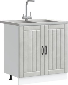 vidaXL Βάση νιπτήρα Lucca 2 pcs Σκυρόδεμα Γκρι Επεξεργασμένο ξύλο