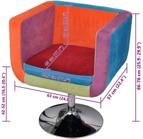 vidaXL Πολυθρόνα Cube με Σχέδιο Patchwork Υφασμάτινη