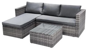 Garden lounge Enthusiasm set 2pcs rattan dark grey-fabric dark grey 104x55.5x79 εκ.