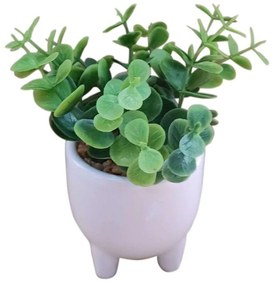 Τεχνητό Φυτό Σε Κασπώ 00.04.40048 14cm Green-White Porcelain