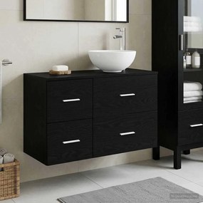 vidaXL Σετ Επίπλων Μπάνιου 2 pcs Μαύρη Δρυς Επεξεργασμένο Ξύλο