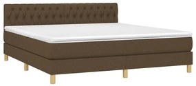 ΚΡΕΒΑΤΙ BOXSPRING ΜΕ ΣΤΡΩΜΑ ΣΚΟΥΡΟ ΚΑΦΕ 180X200 ΕΚ ΥΦΑΣΜΑΤΙΝΟ 3140876