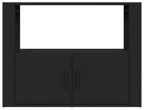 Ντουλάπι Μαύρο 80x30x60 εκ. από Επεξεργασμένο Ξύλο - Μαύρο