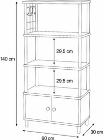 Ντουλάπι Κουζίνας Sapphire Δρυς MEGRE 60x30x140