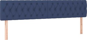 vidaXL Κρεβάτι Boxspring με Στρώμα Μπλε 120x190 εκ. Υφασμάτινο