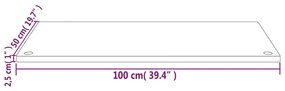 Επιφάνεια Γραφείου 100 x 50 x 2,5 εκ. από Μασίφ Ξύλο Πεύκου - Καφέ