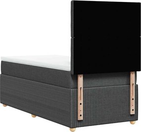 vidaXL Κρεβάτι Boxspring με Στρώμα Σκούρο Γκρι 90x200 εκ. Υφασμάτινο