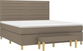 vidaXL Κρεβάτι Boxspring με Στρώμα Taupe 180x200 εκ. Υφασμάτινο