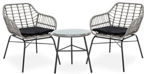 Lounge set Gaus-Naoki set 3pcs metal black-pe gray