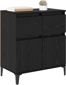 vidaXL Πλαϊνό γραφείο με συρτάρι Μαύρη Οξυά 60 x 35 x 70 cm