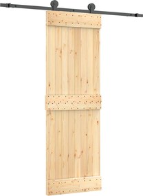 vidaXL Συρόμενη Πόρτα Φυσικό και Μαύρο 70 x 210 cm