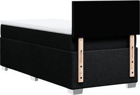 vidaXL Κρεβάτι Boxspring με Στρώμα Μαύρο 90x200 εκ. Υφασμάτινο
