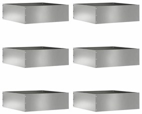 vidaXL Περίγραμμα γκαζόν 6 pcs Ασημί 40 x 40 x 13 cm