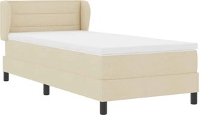 vidaXL Κρεβάτι με ελατήρια με στρώμα Κρεμ 80 x 200 cm ύφασμα