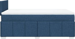 vidaXL Κρεβάτι Boxspring με Στρώμα Μπλε 120x200 εκ. Υφασμάτινο