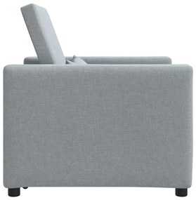 vidaXL Μονός καναπές-κρεβάτι Ανοιχτό γκρι 90 x 165 x 87 εκ. ύφασμα