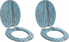 vidaXL Μαλακή κλειστή λεκάνη 2 pcs Μπλε 44 x 38 εκ. Πίνακας MDF
