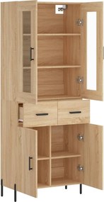 vidaXL Ντουλάπι Sonoma δρυς 69,5 x 34 x 180 εκ. από Επεξεργασμένο Ξύλο