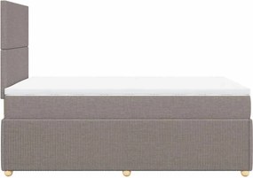 vidaXL Κρεβάτι Boxspring με Στρώμα Taupe 120x190 εκ. Υφασμάτινο