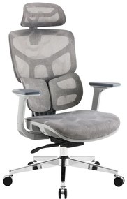 Καρέκλα γραφείου διευθυντή Karlo pakoworld λευκό-μαύρο mesh ύφασμα 72x70x112εκ