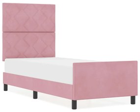 vidaXL Σκελετός Κρεβατιού με κεφαλάρι Ροζ 80 x 200 cm Βελούδο