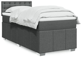 vidaXL Κρεβάτι Boxspring με Στρώμα Σκούρο Γκρι 80x200 εκ. Υφασμάτινο