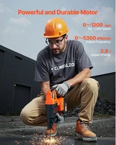 VEVOR 20V SDS-Plus Brushless Cordless Rotary Hammer Drill Kit 1200RPM 4 Function