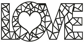 Διακοσμητικό Τοίχου Love 891TNL1183 50x20cm Black Wallity Metal