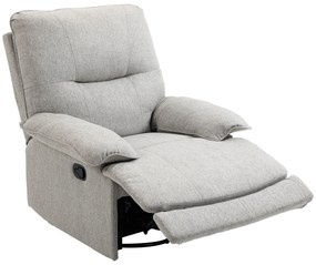HOMCOM Πολυθρόνα Relax με λειτουργία ανάκλισης, υποπόδιο, έως 160 kg, 89x98x101cm, Ανοιχτό Γκρι