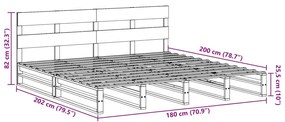 Σκελετός Κρεβ. Χωρίς Στρώμα Λευκό 180x200 εκ Μασίφ Πεύκο - Λευκό