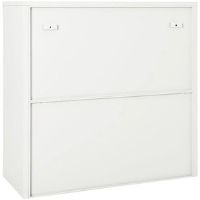 vidaXL Ντουλάπι με Συρόμενη Πόρτα Λευκό 90 x 40 x 90 εκ. Ατσάλινο