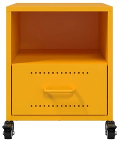 vidaXL Κομοδίνο Μουσταρδί 36x39x43,5 εκ. από Χάλυβα