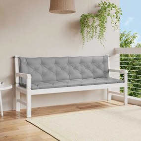 vidaXL Μαξιλάρι Πάγκου Κήπου Γκρι 200x(50+50)x7 εκ. Ύφασμα Oxford