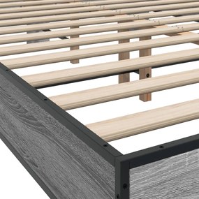 vidaXL Πλαίσιο Κρεβατιού Γκρι Sonoma 120x200 εκ. Επεξ. Ξύλο &amp; Μέταλλο