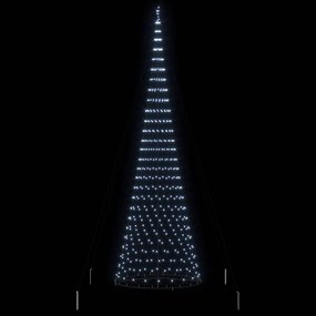 vidaXL LED Χριστουγεννιάτικο Δέντρο Κρύο Λευκό 400 cm Μέταλλο