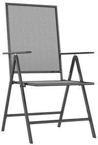 vidaXL Σετ Τραπεζαρίας Κήπου 9 Τεμαχίων Ανθρακί από Ατσάλι