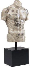 Διακοσμητικό Δαπέδου Torso Tattoo Μπεζ-Μαύρο 125 εκ. (PL) 63x35x125 εκ. - Ασημί