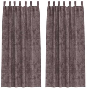 vidaXL Κουρτίνα με κουρτίνες 2 pcs Καφέ 225 x 140 εκ. Βελούδο