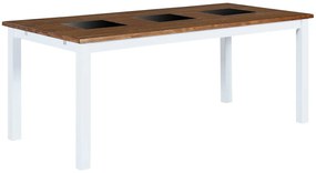 Τραπέζι Riverton 493, Άσπρο, Καφέ, 75x90x180cm, Ινοσανίδες μέσης πυκνότητας | Epipla1.gr