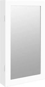 vidaXL Έπιπλο Κοσμημάτων με Καθρέφτη/LED Φώτα Επιτοίχιο Λευκό