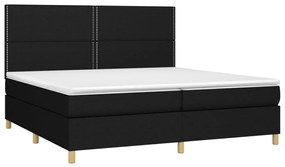 ΚΡΕΒΑΤΙ BOXSPRING ΜΕ ΣΤΡΩΜΑ &amp; LED ΜΑΥΡΟ 200X200 ΕΚ. ΥΦΑΣΜΑΤΙΝΟ 3135383