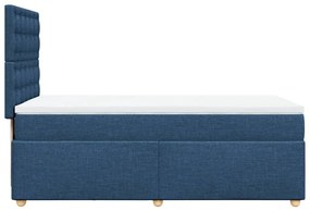 Κρεβάτι Boxspring με Στρώμα Μπλε 100 x 200 εκ. Υφασμάτινο - Μπλε