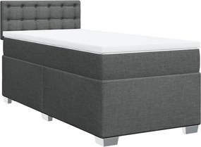 vidaXL Κρεβάτι Boxspring με Στρώμα Σκούρο Γκρι 80x200 εκ. Υφασμάτινο