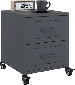 vidaXL Κομοδίνο Ανθρακί 36 x 39 x 43,5 εκ. από Χάλυβα
