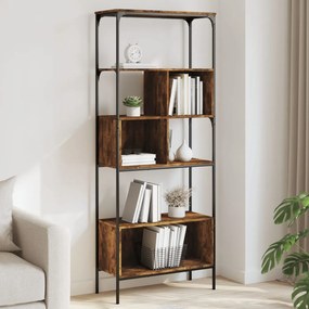 VidaXL Βιβλιοθήκη 5 Επιπέδων Καπνιστή Δρυς 76x33x188,5 εκ. Επεξ. Ξύλο