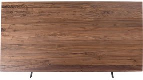 Τραπέζι Downtown Walnut Καφέ 220x100x77εκ - Μαύρο