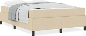 vidaXL Κρεβάτι με ελατήρια Κρεμ 140 x 200 cm ύφασμα