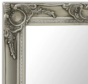 vidaXL Καθρέφτης Τοίχου με Μπαρόκ Στιλ Ασημί 50 x 80 εκ.
