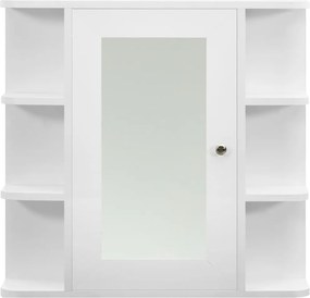 vidaXL Καθρέφτης Μπάνιου με Ντουλάπι Λευκό 66 x 17 x 63 εκ. από MDF